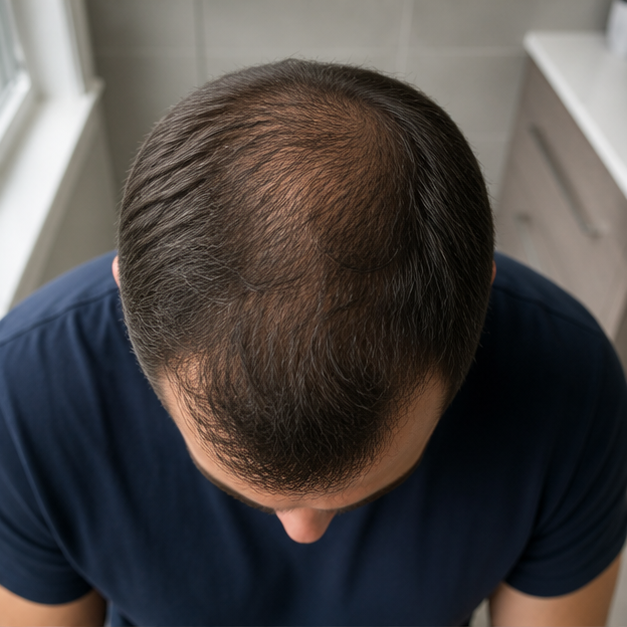 Generated men's crown-density checkpoint at Month 3