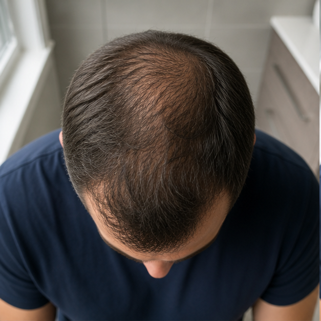 Generated men's crown-density checkpoint at Month 0