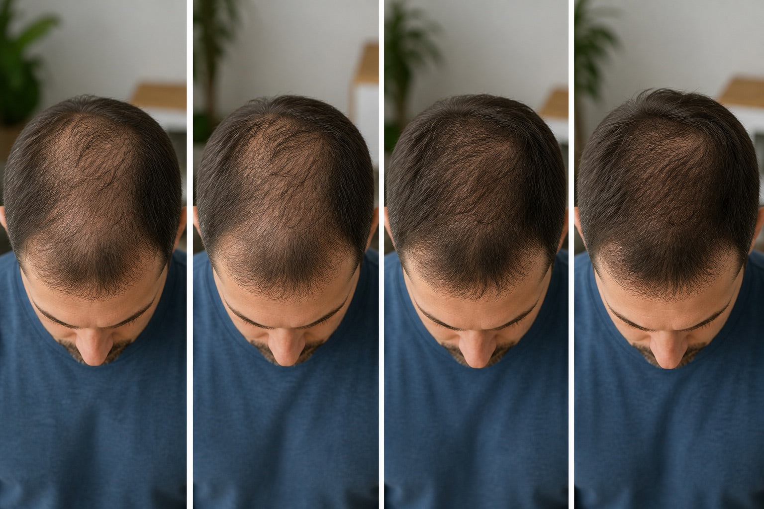 Generated men's crown-density sequence