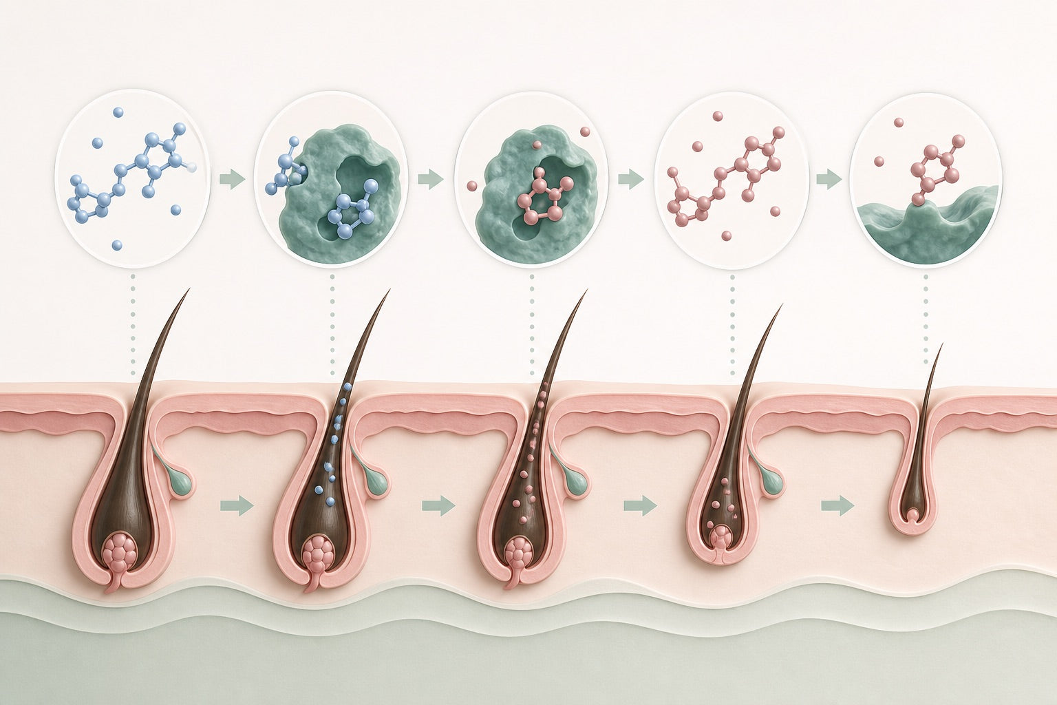 DHT interaction and follicle miniaturization