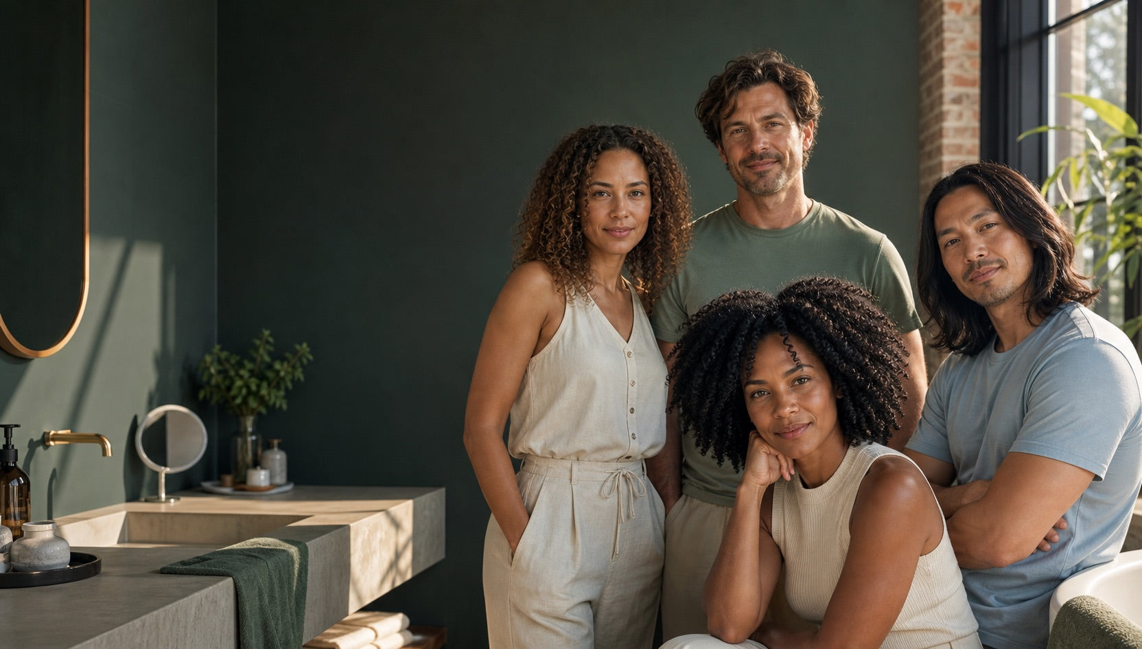 A diverse group of adults representing different hair textures